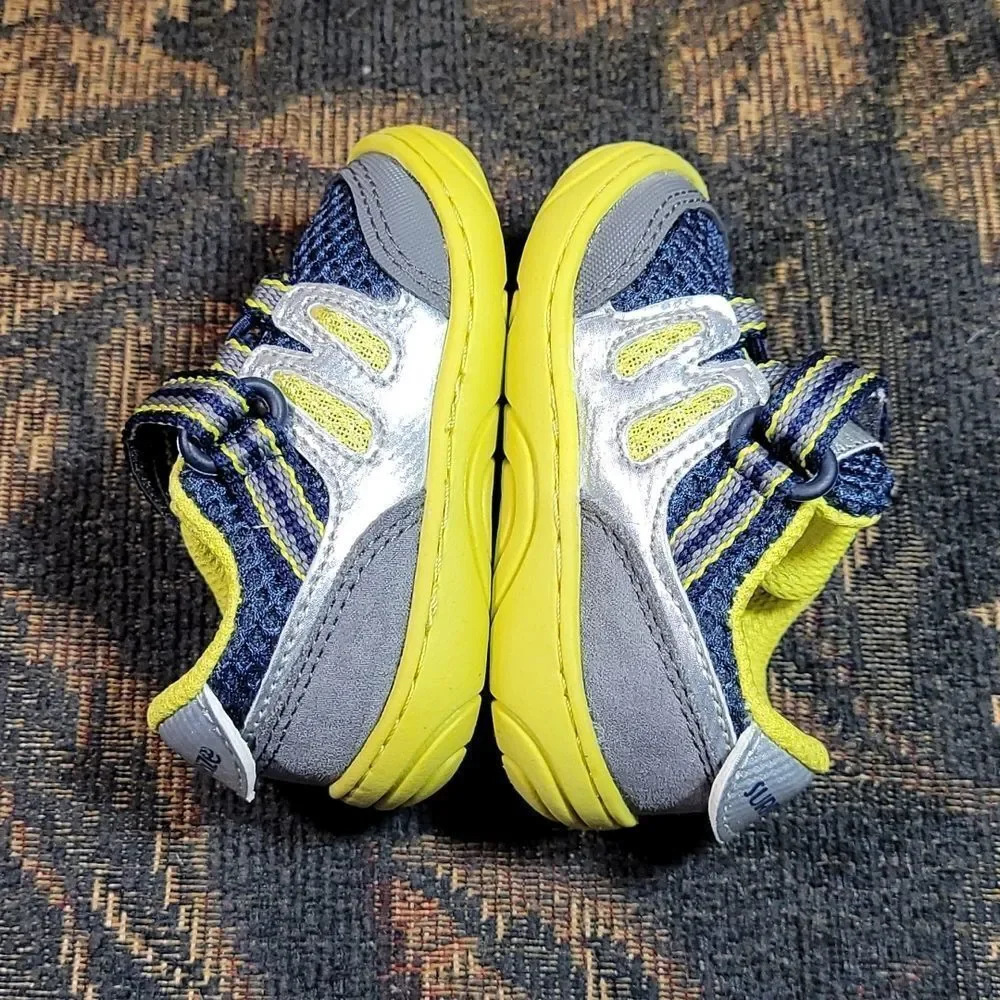 Surprize by Stride Rite Aston Navy and Lime Sneakers- Size 2